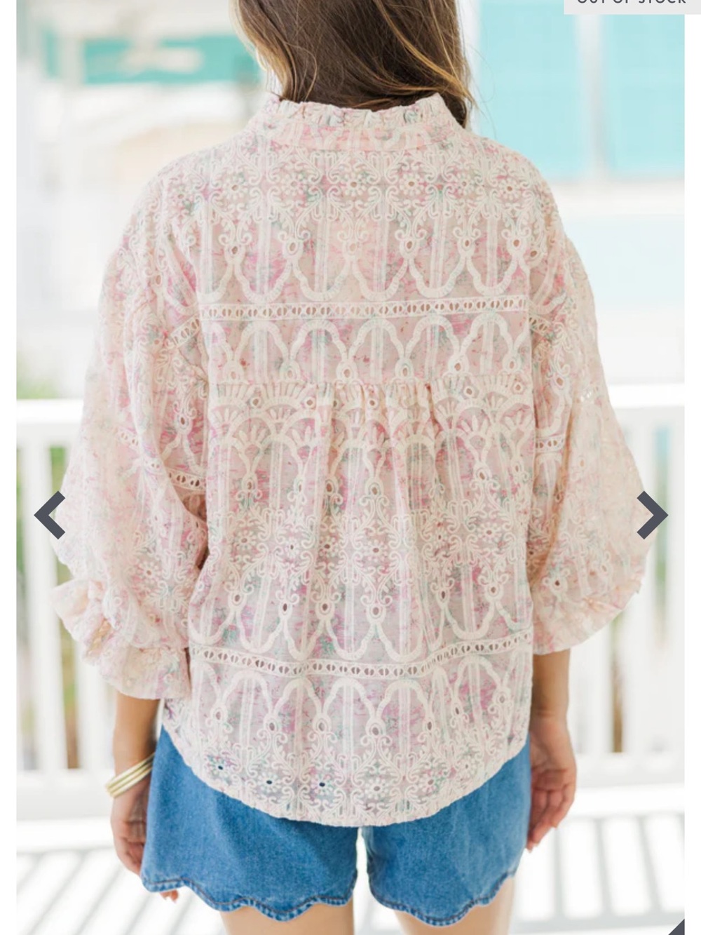 Fate All In A Dream Blush Pink Watercolor Floral Blouse - Shop The Mint NWOT - Picture 2 of 11